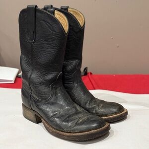 Anderson Bean Black Leather Heeled Boots